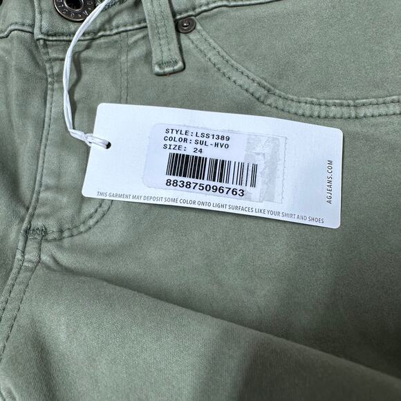 AG Adriano Goldschmied NWT The Legging Ankle Super Skinny Olive Green Size 24 - Picture 5 of 12